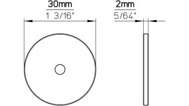 Unterlage Landau Stahl schwarz matt pulverbeschichtet - 30 mm lang  vor weißem Hintergrund