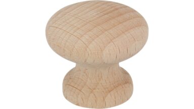 Knopf Nörvenich Holz buche roh - 30 mm lang vor weißem Hintergrund