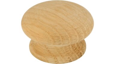 Knopf Rudersberg Holz eiche roh - 44 mm lang vor weißem Hintergrund
