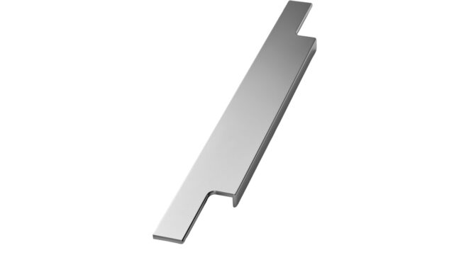 Griffleiste TRIM Aluminium - Glanz verchromt - 295 mm lang vor weißem Hintergrund