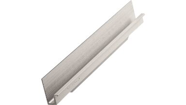 Griffleiste WALL Aluminium - Edelstahloptik - 496 mm lang vor weißem Hintergrund