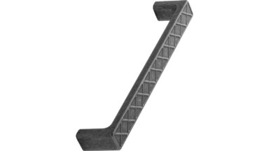 Griff WAFER Zink - Grau antik - 172 mm lang  vor weißem Hintergrund