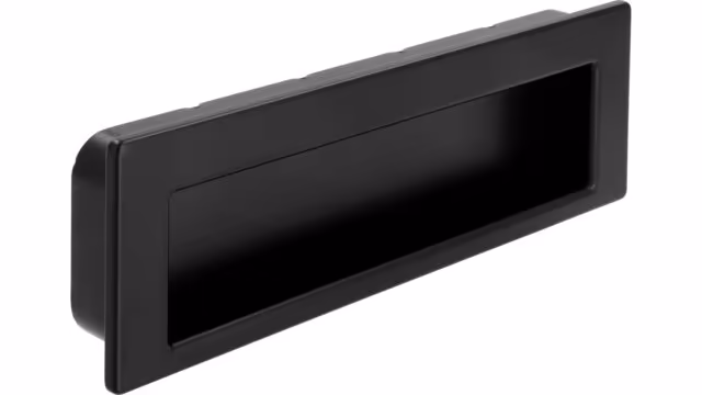 Griff Worpswede Stahl schwarz matt pulverbeschichtet - 146 mm lang vor weißem Hintergrund