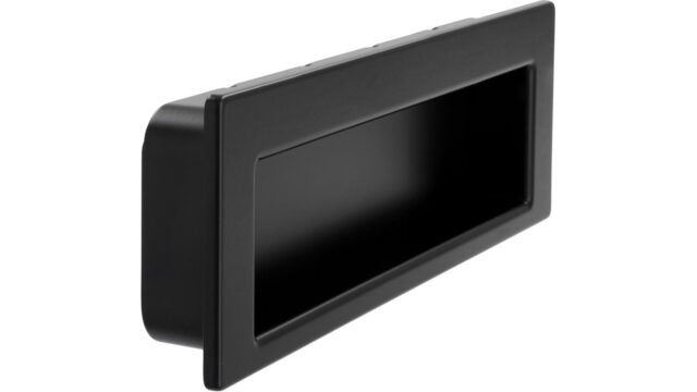 Griff Worpswede Stahl schwarz matt pulverbeschichtet - 146 mm lang  vor weißem Hintergrund