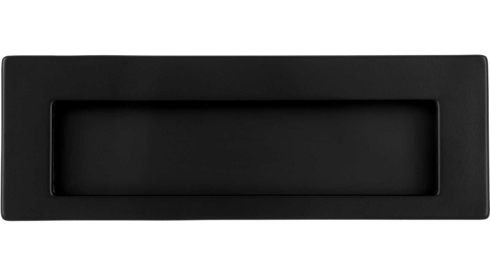 Muschel Worpswede Stahl schwarz matt pulverbeschichtet - 112 mm lang  vor weißem Hintergrund