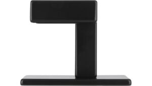 Haken sk Wolmirstedt Druckguss schwarz matt pulverbeschichtet - 50 mm lang  vor weißem Hintergrund