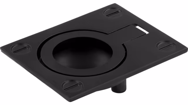 Griff Bad-Oeynhausen Druckguss schwarz matt pulverbeschichtet - 60 mm lang  vor weißem Hintergrund