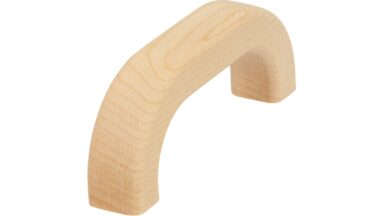 Griff Markdorf Holz ahorn roh - 75 mm lang vor weißem Hintergrund
