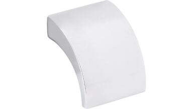 Griffleiste Döbeln Druckguss chrom glänzend - 30 mm lang  vor weißem Hintergrund