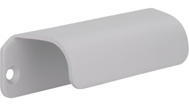 Griffleiste Friedberg Aluminium silber natur matt - 90 mm lang  vor weißem Hintergrund