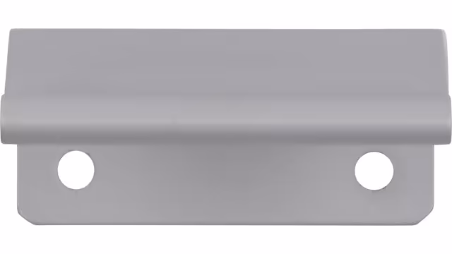Griffleiste Gilching Aluminium silber natur matt - 45 mm lang  vor weißem Hintergrund