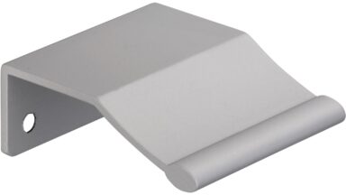 Griffleiste Gilching Aluminium silber natur matt - 45 mm lang  vor weißem Hintergrund