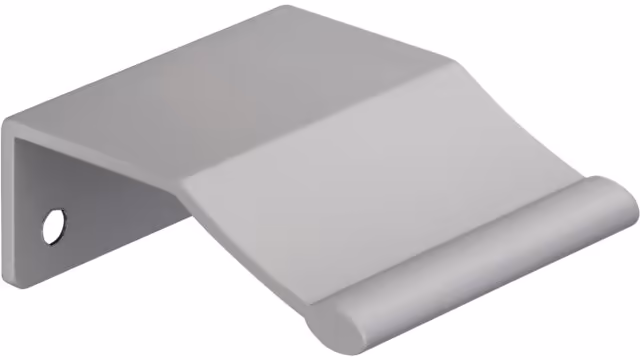 Griffleiste Gilching Aluminium silber natur matt - 45 mm lang  vor weißem Hintergrund