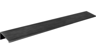 Griffleiste Gudensberg Aluminium eisenfarbig gebürstet matt - 320 mm lang  vor weißem Hintergrund