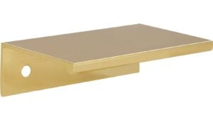 Griffleiste Gudensberg Aluminium glänzend vermessingt - 70 mm lang  vor weißem Hintergrund