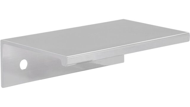 Griffleiste Gudensberg Aluminium chrom glänzend - 70 mm lang vor weißem Hintergrund