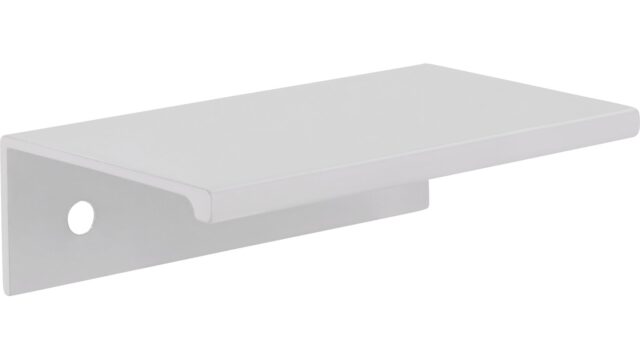 Griffleiste Gudensberg Aluminium reinweiß pulverbeschichtet - 70 mm lang vor weißem Hintergrund