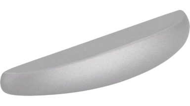 Griffleiste Halver Druckguss alufarbig pulverbeschichtet - 90 mm lang  vor weißem Hintergrund