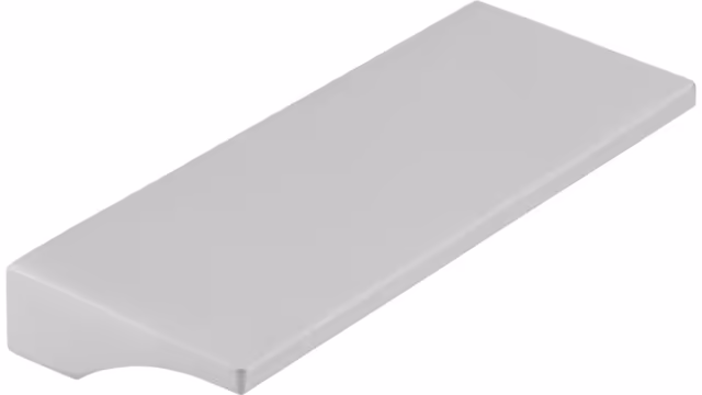 Griffleiste Husum Aluminium silber natur matt - 52 mm lang vor weißem Hintergrund