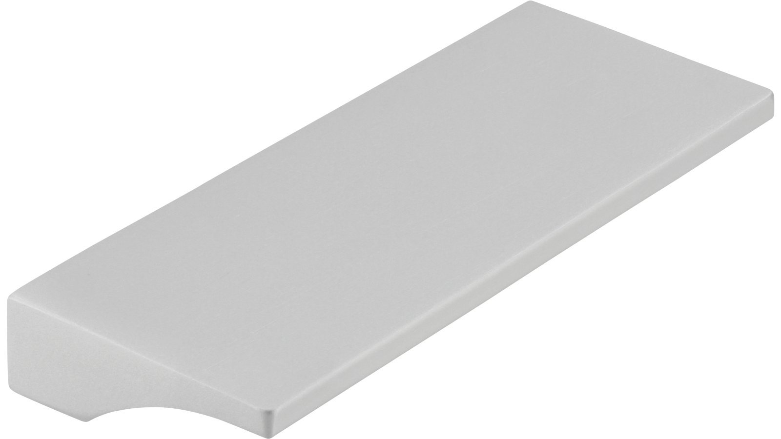 Griffleiste Husum Aluminium silber natur matt - 52 mm lang  vor weißem Hintergrund
