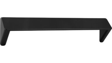 Griffleiste Rosengarten Druckguss schwarz matt pulverbeschichtet - 168 mm lang  vor weißem Hintergrund