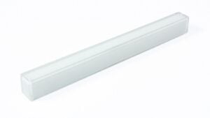 Griffleiste Roxheim Kunststoff - weiß, Kunststoff Glaseffekt - transparent klar - 148 mm lang  vor weißem Hintergrund