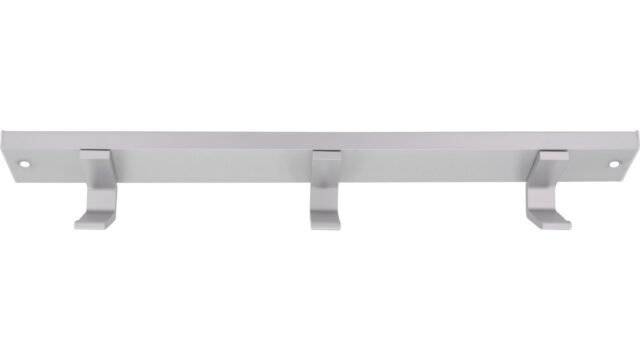 Hakenleiste Grefrath Aluminium - Kunststoff silber natur matt weiß - 330 mm lang  vor weißem Hintergrund