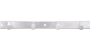 Hakenleiste Grefrath Aluminium - Kunststoff silber natur matt weiß - 450 mm lang  vor weißem Hintergrund