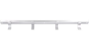 Hakenleiste Grefrath Aluminium - Kunststoff silber natur matt weiß - 450 mm lang  vor weißem Hintergrund