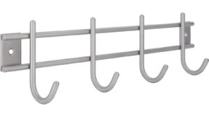 Hakenleiste Gründau Edelstahl fein geschliffen - 300 mm lang  vor weißem Hintergrund