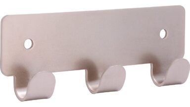 Hakenleiste Haiger Stahl matt vernickelt - 114 mm lang  vor weißem Hintergrund