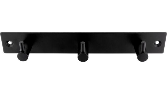 Hakenleiste Kriftel Stahl schwarz matt pulverbeschichtet - 190 mm lang  vor weißem Hintergrund