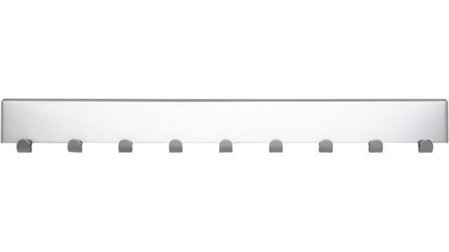 Hakenleiste Kyritz Stahl - Gummi chrom glänzend schwarz - 513 mm lang  vor weißem Hintergrund
