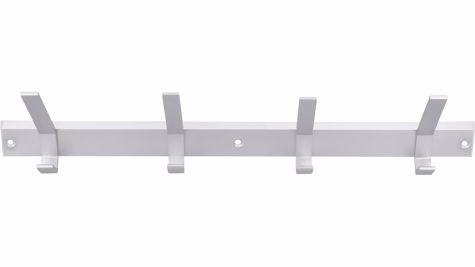 Hakenleiste Schopfheim Aluminium - Kunststoff silber natur matt weiß - 450 mm lang  vor weißem Hintergrund