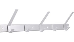 Hakenleiste Telgte Aluminium - Kunststoff silber natur matt weiß - 550 mm lang  vor weißem Hintergrund
