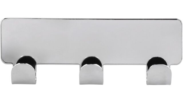 Hakenleiste sk Hainburg Stahl chrom glänzend - 114 mm lang  vor weißem Hintergrund