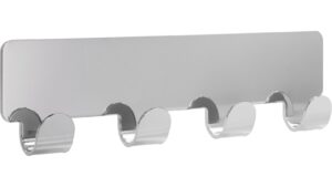 Hakenleiste sk Hainburg Stahl chrom glänzend - 156 mm lang  vor weißem Hintergrund