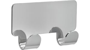 Hakenleiste sk Hainburg Stahl chrom glänzend - 72 mm lang  vor weißem Hintergrund