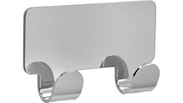 Hakenleiste sk Hainburg Stahl chrom glänzend - 72 mm lang vor weißem Hintergrund