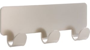 Hakenleiste sk Hainburg Stahl matt vernickelt - 114 mm lang  vor weißem Hintergrund