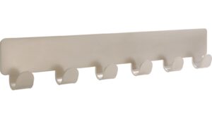 Hakenleiste sk Hainburg Stahl matt vernickelt - 240 mm lang  vor weißem Hintergrund