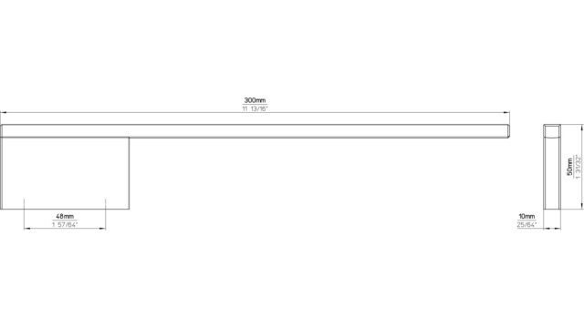 Handtuchhalter Freilassing Aluminium chrom glänzend - 300 mm lang  vor weißem Hintergrund