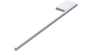 Handtuchhalter Freilassing Aluminium chrom glänzend - 380 mm lang  vor weißem Hintergrund