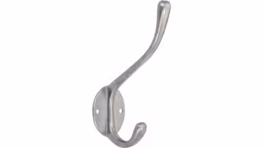 Haken Andernach Druckguss silber natur glänzend - 121 mm lang  vor weißem Hintergrund