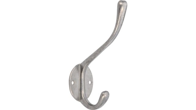 Haken Andernach Druckguss silber natur glänzend - 121 mm lang  vor weißem Hintergrund