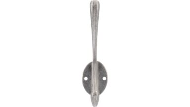 Haken Andernach Druckguss silber natur glänzend - 121 mm lang  vor weißem Hintergrund
