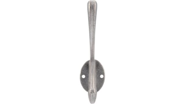 Haken Andernach Druckguss silber natur glänzend - 121 mm lang  vor weißem Hintergrund
