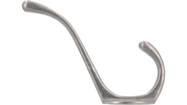 Haken Andernach Druckguss silber natur glänzend - 121 mm lang  vor weißem Hintergrund