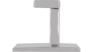 Haken Bad Nenndorf Druckguss chrom glänzend - 40 mm lang  vor weißem Hintergrund