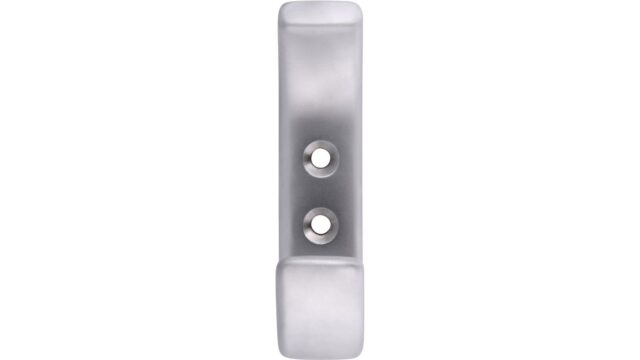 Haken Bedburg Druckguss chrom matt - 84 mm lang  vor weißem Hintergrund